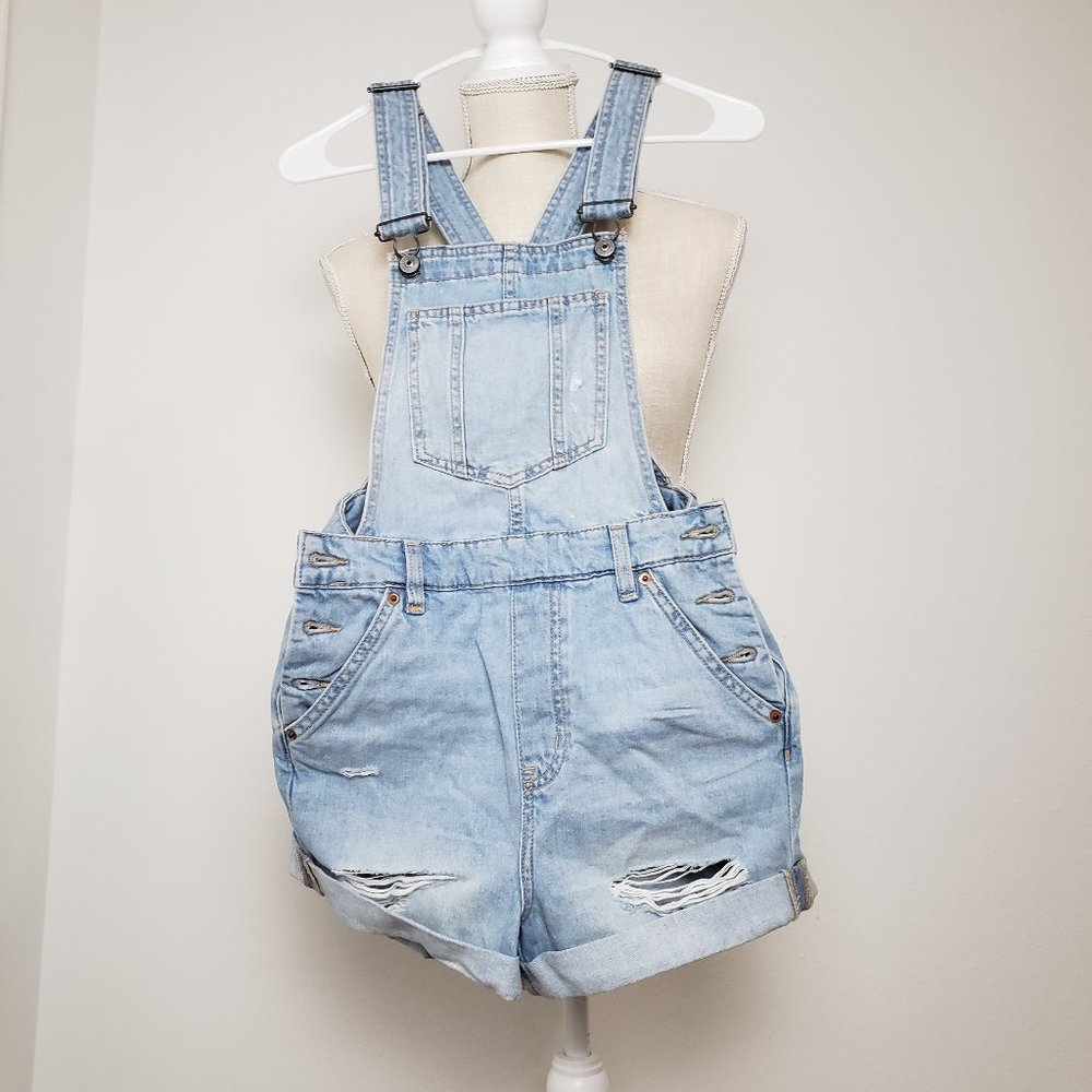 H&M denim overall shorts